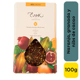 Barra Chocolate Evok 82% Nibs naranja granada x 100g